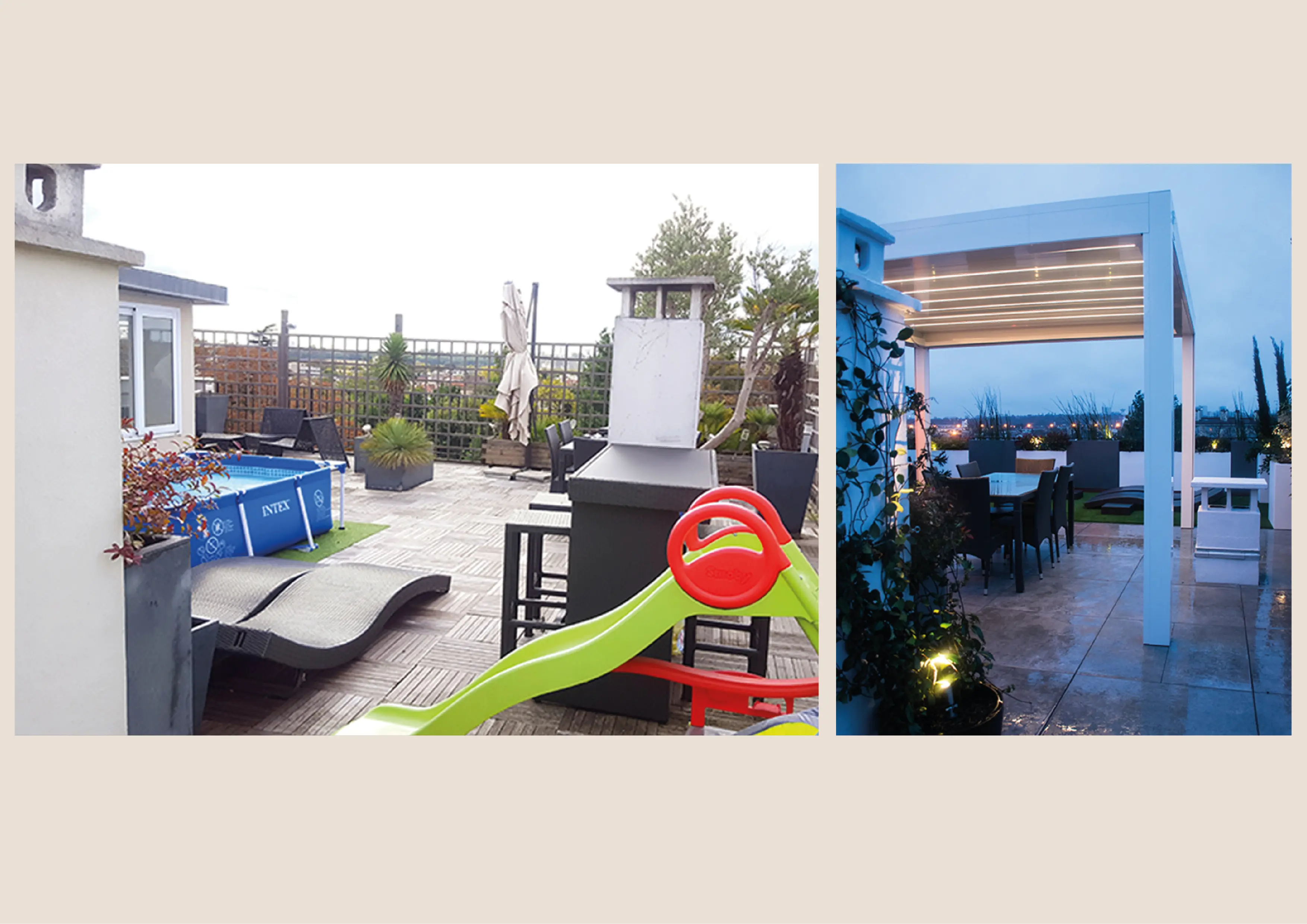 modifications cheminee et Pergola